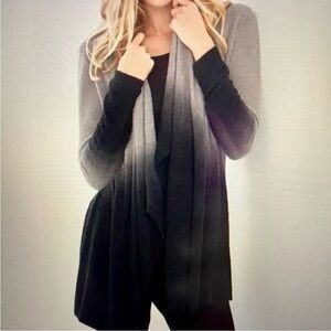 Barefoot Dreams Bamboo Chic Lite Calypso Wrap Ombre Tan Black Cardigan S/M Cozy